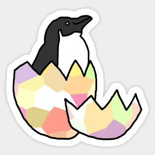 Little Blue Penguin Hatching from Egg Sticker